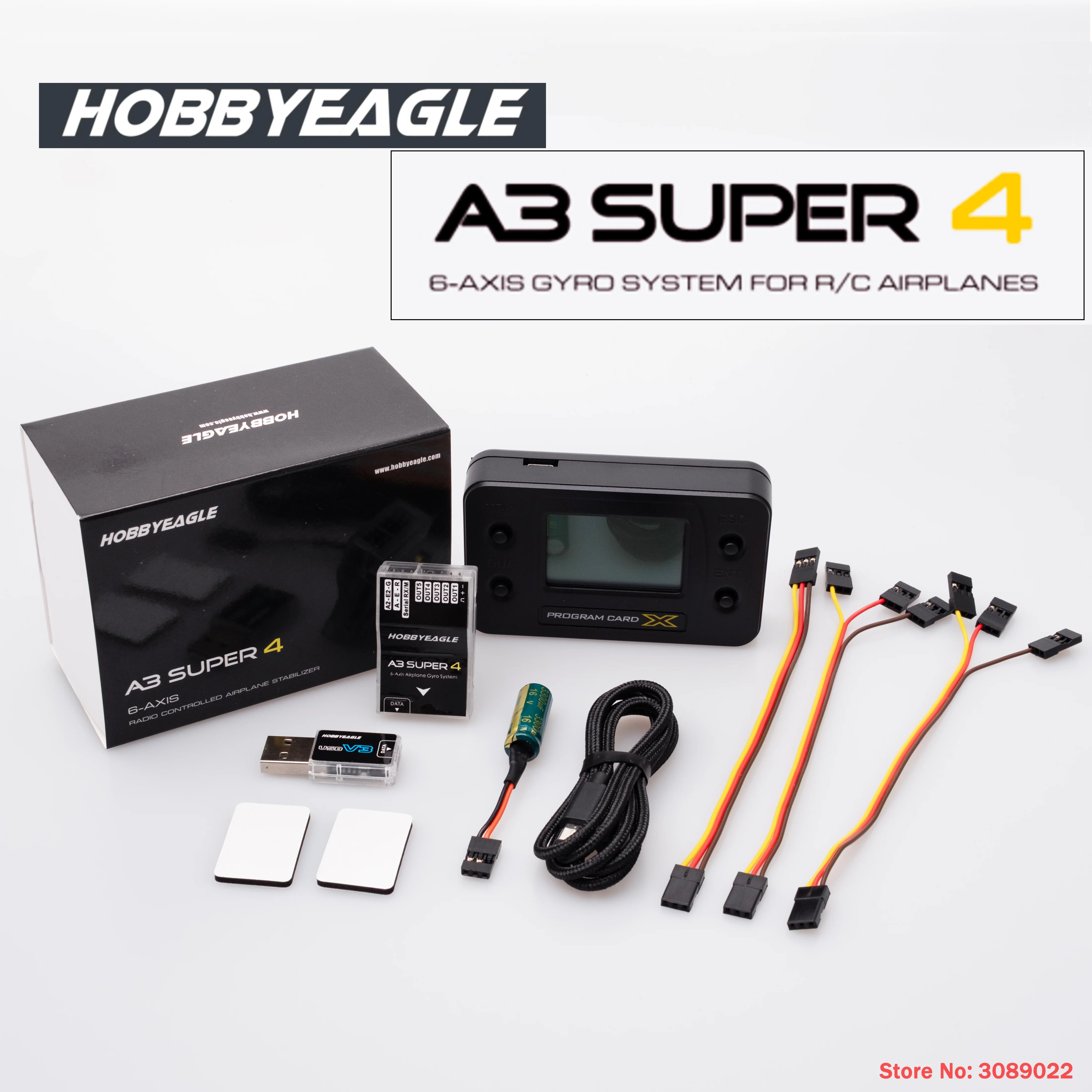 HobbyEagle A3 Super4 A3S4 Flight Controller 6 Flight Modes 6-Position Gyro Stabilizer System for RC FPV Fixed Wing Airplane