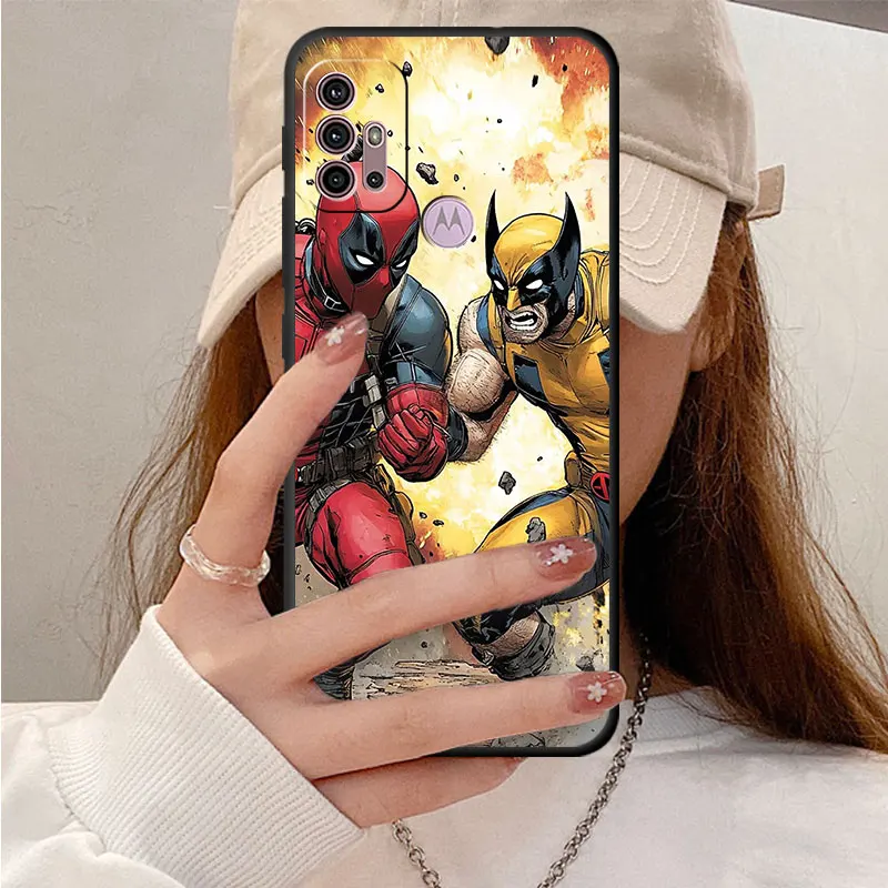 Case for Motorola G60 G22 Edge 30 G53 G30 40 G52 G31 G71 G72 G51 G60s G32 One Fusion G50 Soft Phone Cover Marvel Deadpool