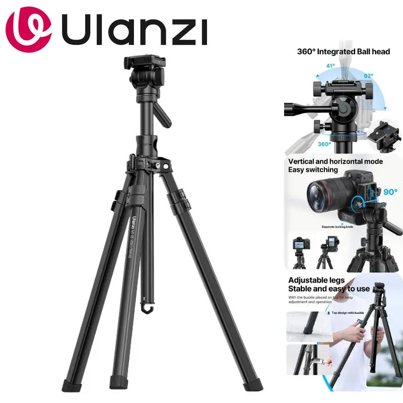 

Штатив Ulanzi MT-65 с Bluetooth/беспроводным пультом дистанционного управления, высотой 176 см, для съемки сверху, для камеры, телефона, видеоблогов и прямых трансляций