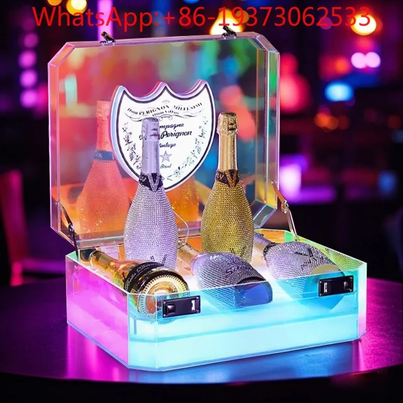 

Bar Luminous Ice Pattern Wine Case Spade A Champagne King KTV Wine Prop