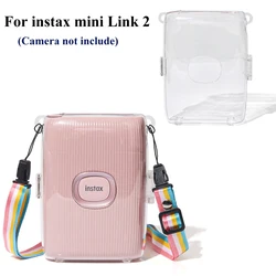 Crystal Transparent Hard Case For Instax Mini Link 2 Printer Protective Cover Case Bag with Shoulder Strap Fall Prevention