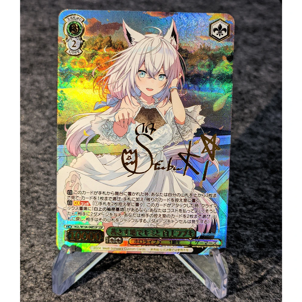 Hololive WS Tarjeta de colección Anime Hoshimati Suisei tarjeta de firma dorada Color refractivo arcoíris Flash UV textura regalos juguete