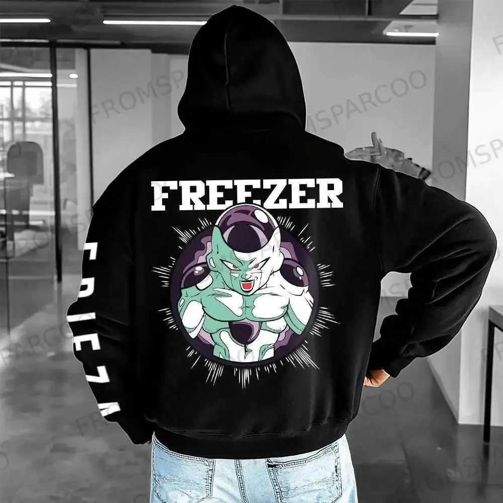 

Stylish Goku Cotton Long Sleeve Hooded Sweatshirt Unisex Loose Fit Kangaroo Pocket Oversized Fleece Lined Anime