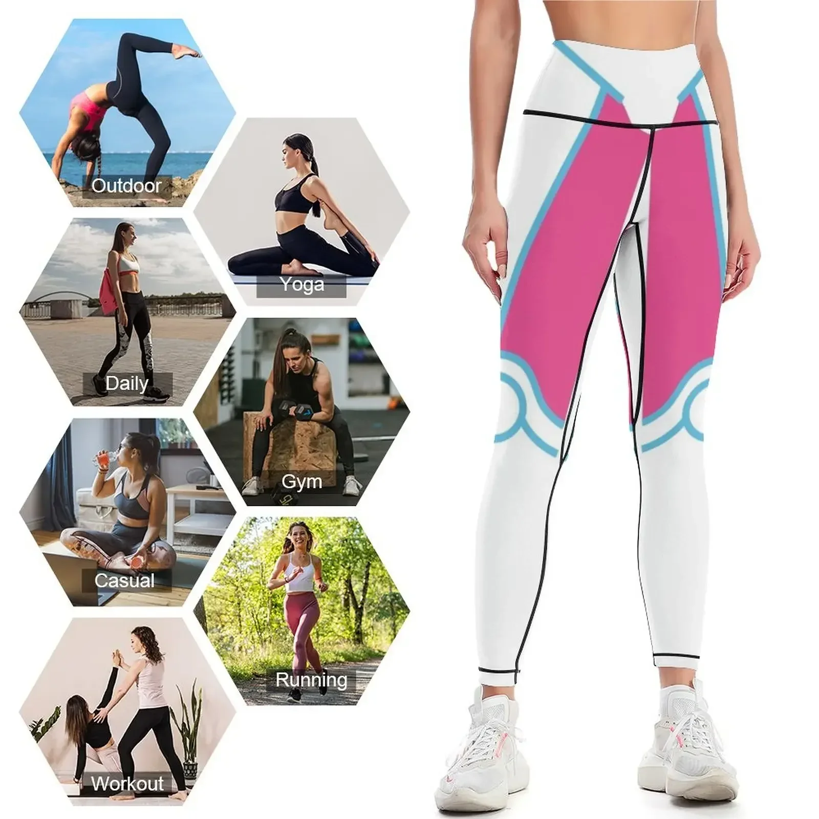 Blue Pink Luchacorn Leggings gym wear Clothing fitness Women's gym Women's high waist Womens Leggings