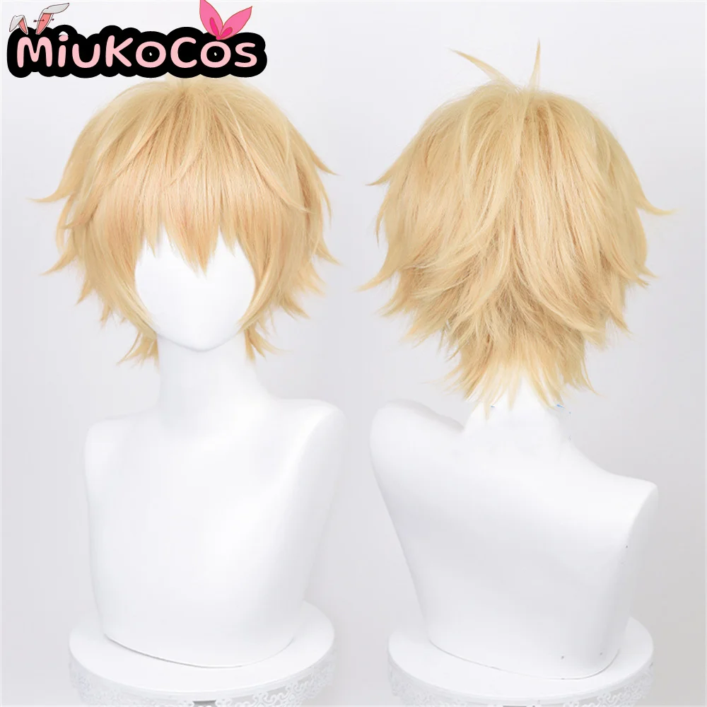 متوفر في المخزون Denji شعر مستعار تأثيري MiukoCosplay أنيمي بالمنشار رجل تأثيري