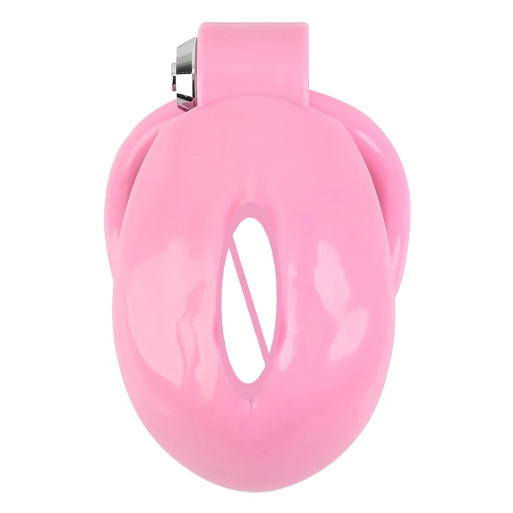 Pink Male Penis Chastity Cage Set Small Chastity Cage With 5 Cock Rings Penis Bondage Slave Man Sex Toy - Image 2