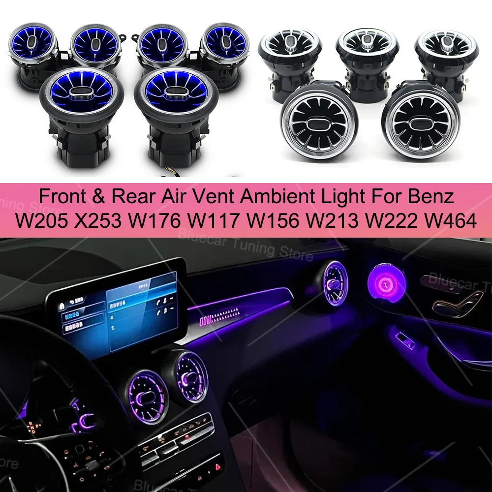 LED Air Vents For Benz C/GLC/A/CLA/GLA/E/S/G For W205 X253 W176 W117 W156 W213 W222 W464 Turbine Nozzle Ambient Light Air Vent