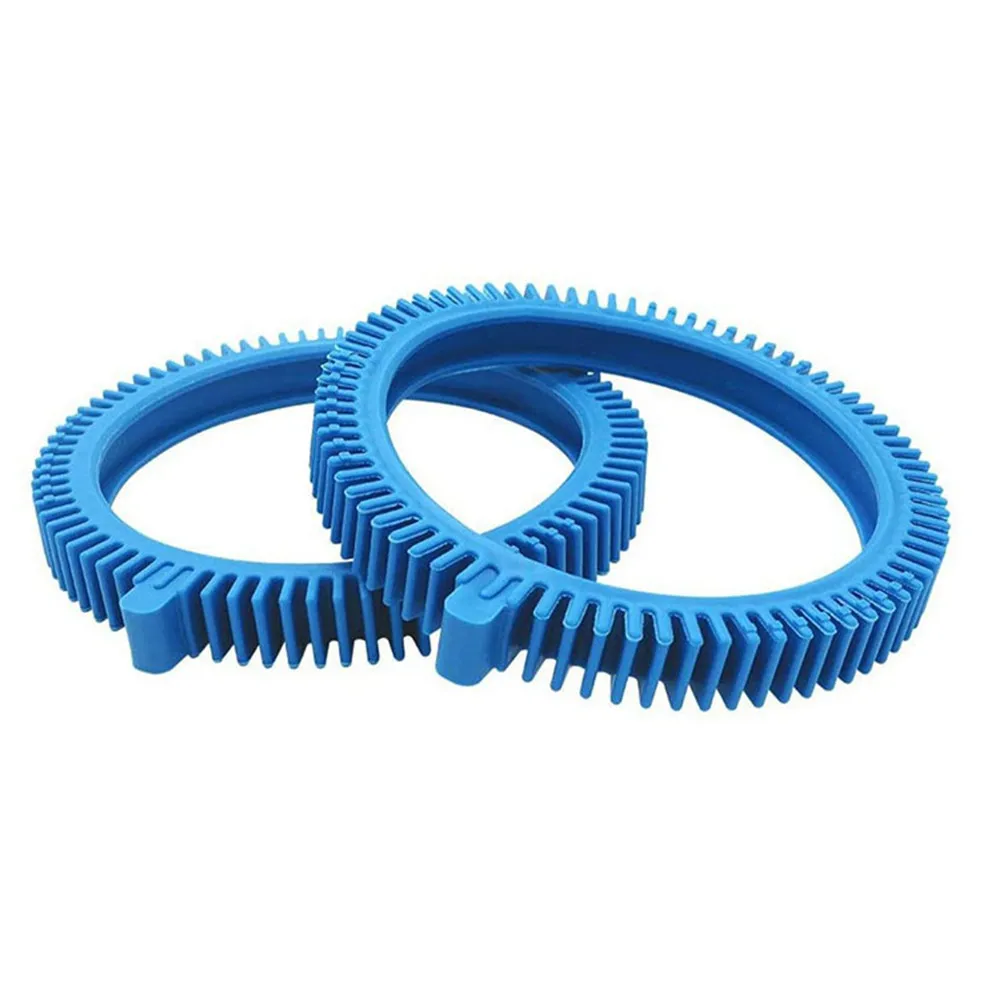 2PCS Blue 2x/4x Pressure Damping Tyres For Pool Cleaner 896584000-143 Front Wheel Replacement Tires with Hump