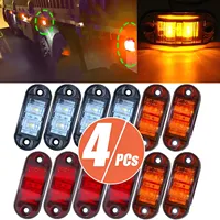 2/4Pcs 12V / 24V LED Side Marker Lights Car External Lights Warning Tail Light Auto Trailer Truck Lorry Lamps White Color