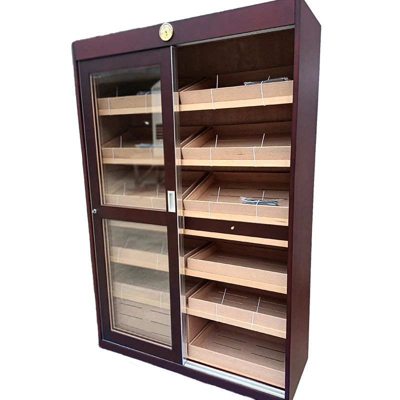 

Tobacco Shop Single Door Glass Humidor Handmade Cigar Cabinet