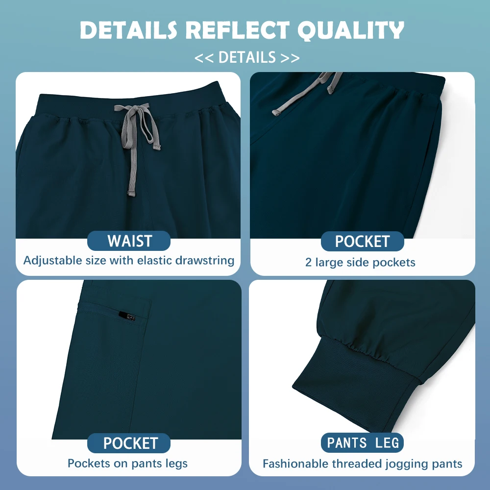 Professional Clinical Workwear Classic V-neck Scrub Set Men Women Medical Surgical Uniform Dentist Top Pants Nursing Accessories