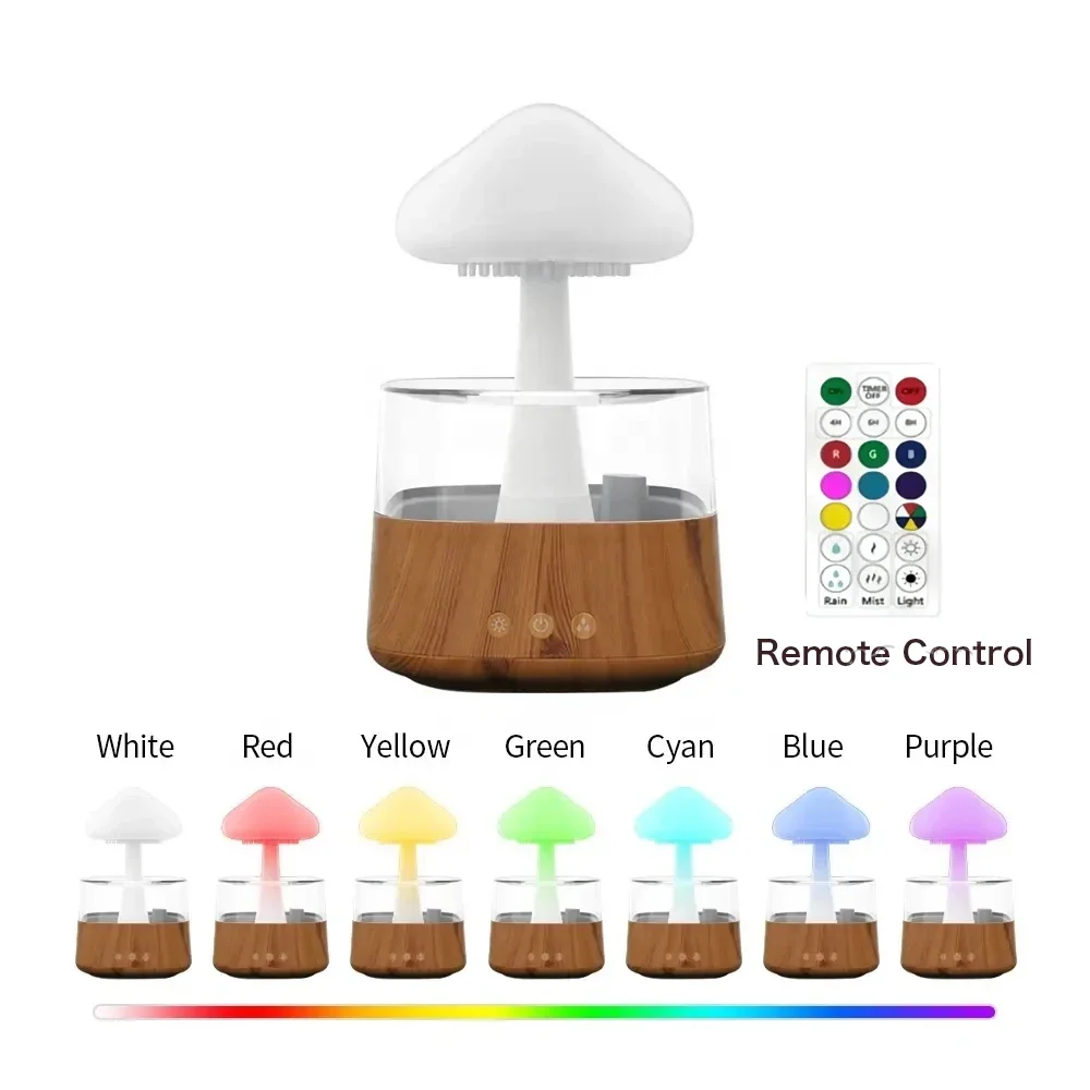 

Умный увлажнитель воздуха USB-диффузор, ароматический диффузор эфирного масла, ультразвуковой увлажнитель воздуха с дождевым облаком, пейзажная светодиодная настольная лампа