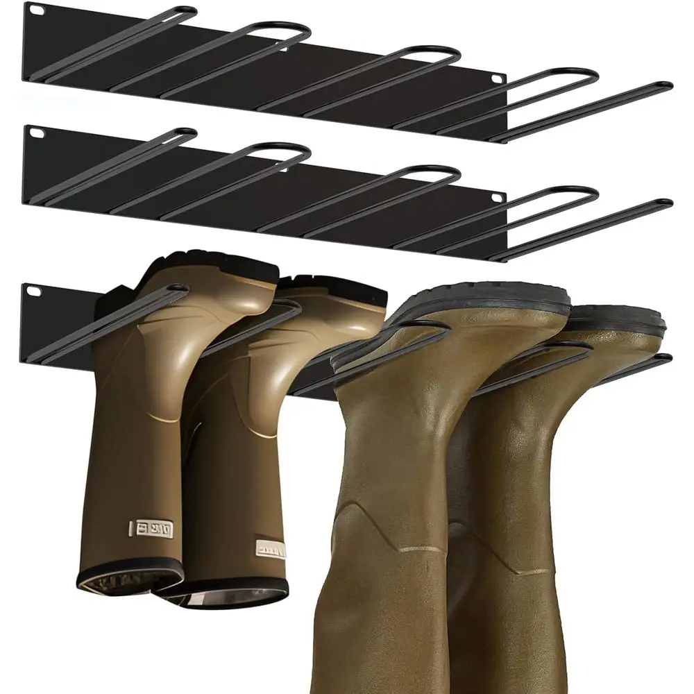 

Metal Wall Mounted Boot Rack, Sturdy Alloy Steel, Rust Resistant, Holds 3 Boots, Organizes and Dries Bootwear, Easy Installation