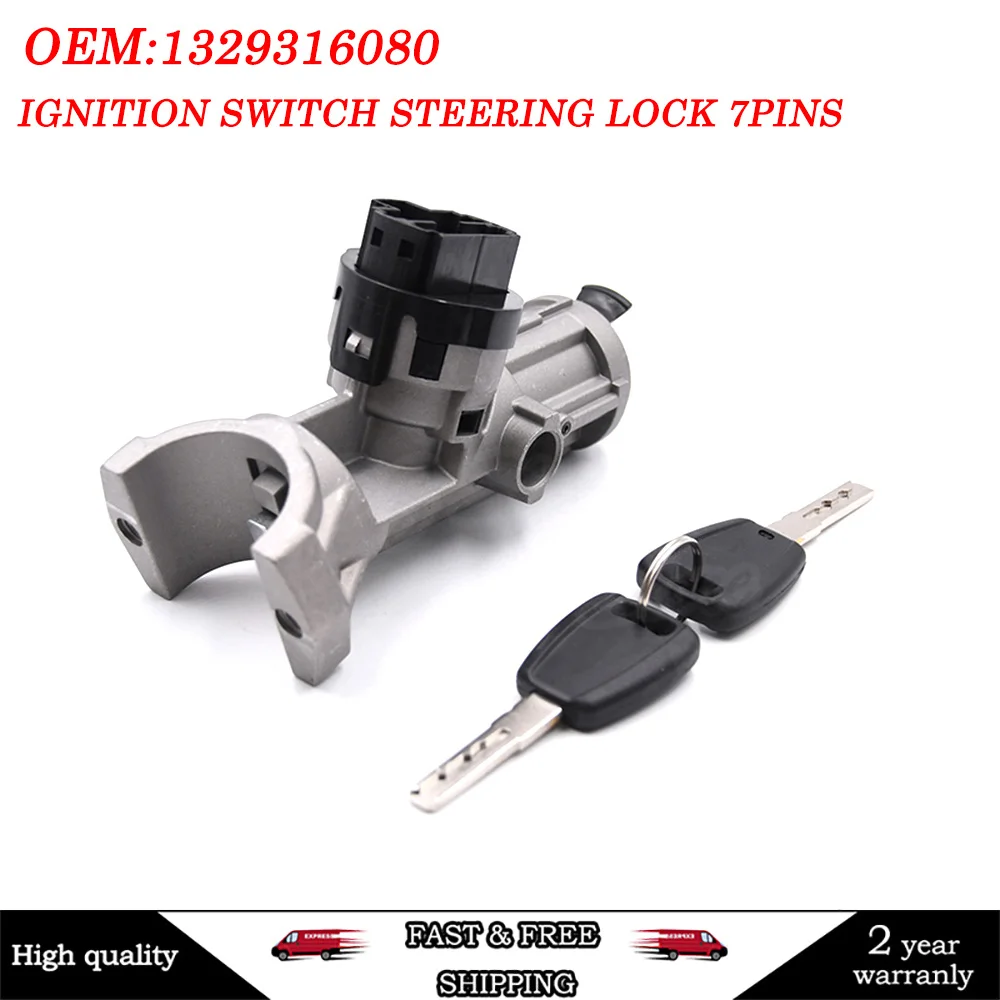 4162AL 1608501280 1329316080 Ignition Switch Steering Lock 7Pins For Fiat Ducato Peugeot Boxer Citroen JUMPER Relay 2002-2006