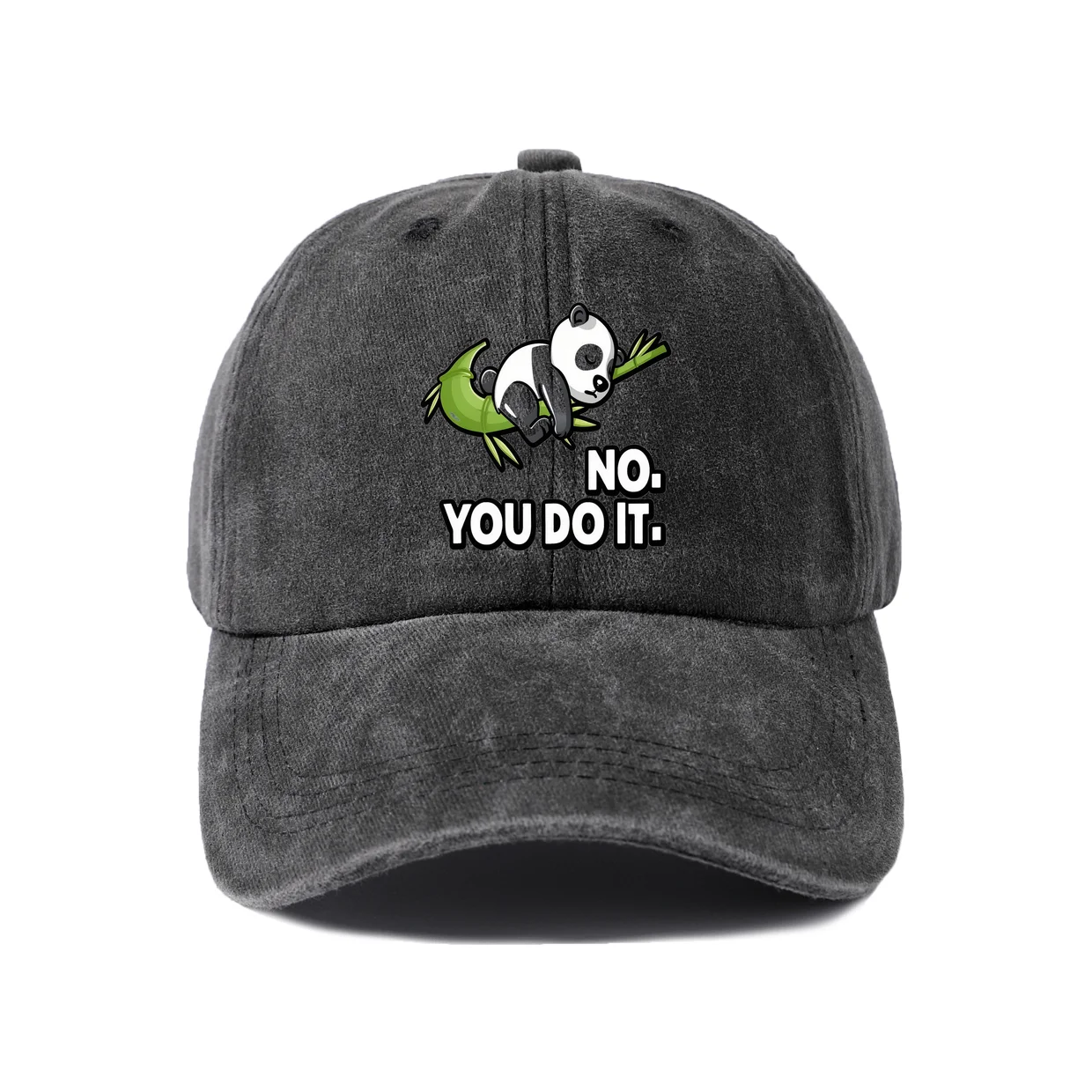 No You Do It Funny Character Graphic Vintage Washed Baseball Cap, Adjustable Unisex Dad Hat, Weekend Gift