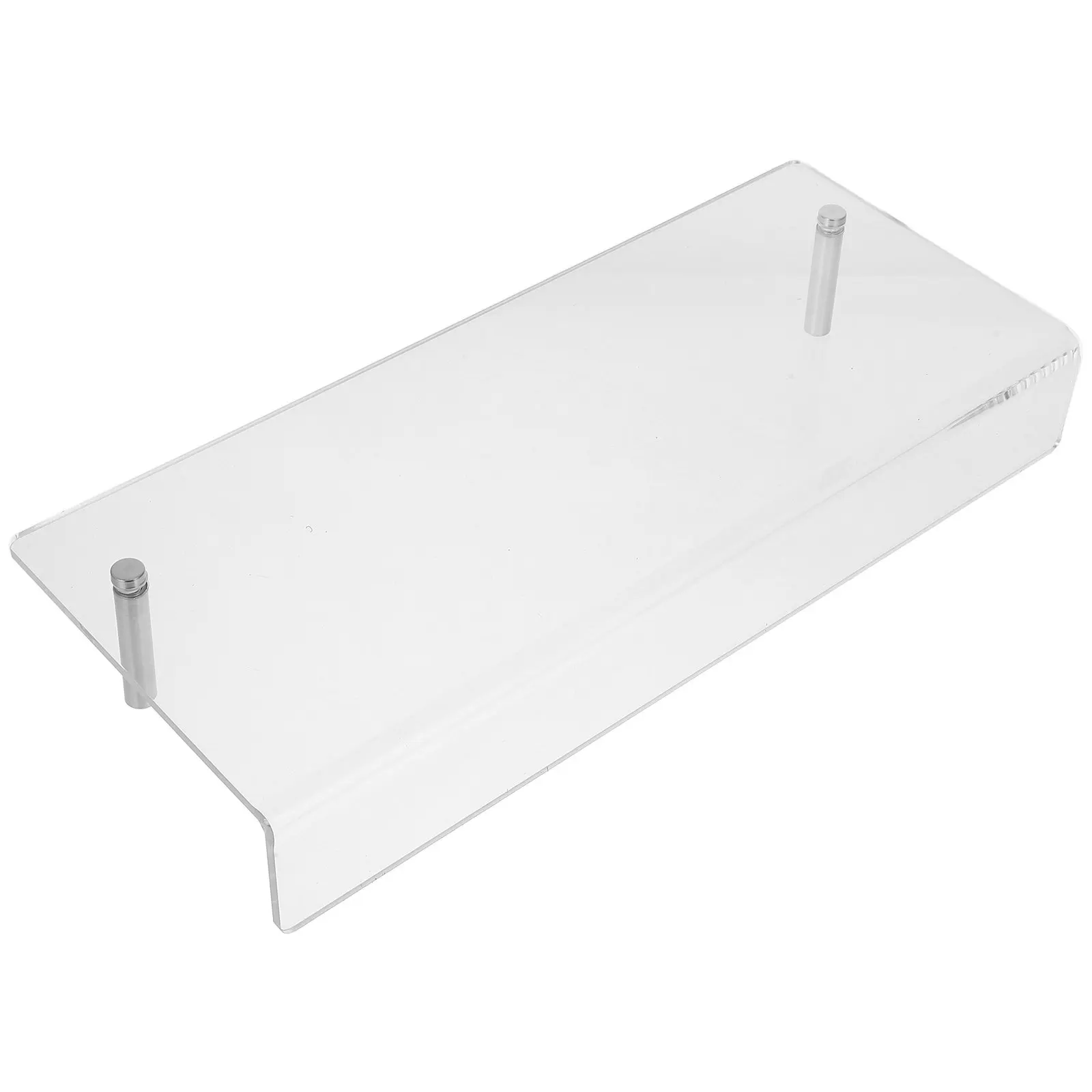 White Floating Wall Shelf Acrylic No Drill Break Resistant Book Storage Display Rack Decorative Magazine Holder for Bedroom