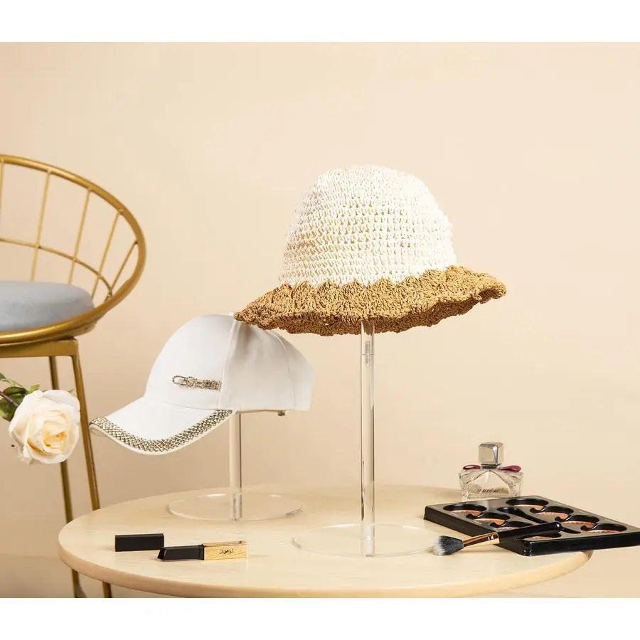 Set 8 13 High Clear Hat Display Stand and 6mm Thick Clear Acrylic Risers Display Stands