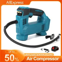Cordless Electric Air Pump Portable Car Air Compressor Handled Digital Car Tire Air Inflator Pump For Makita 18V Battery