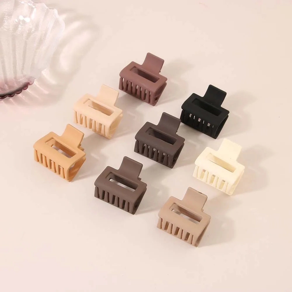 Small Frosted Claw Clips for Thin Hair Mini Hair Clips No Slip Square Medium Claw Clips Hair Styling Accessories for Women Girls