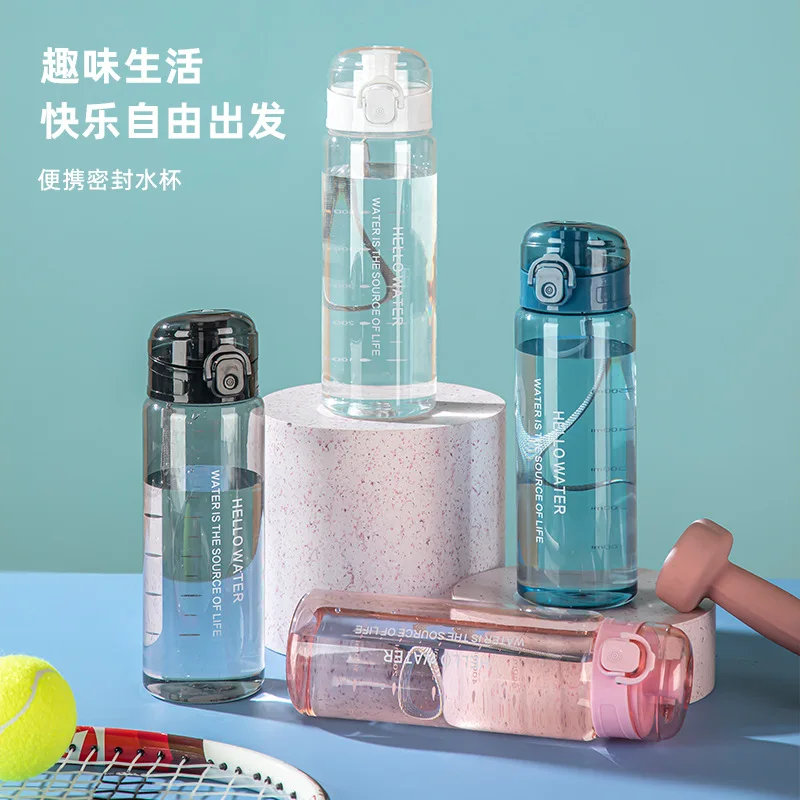 780ml Plastic Sports Water Bottle Portable Gym Travel Clear Leak Proof Drinking Bottle Pink Blue High Value Modern Simple style