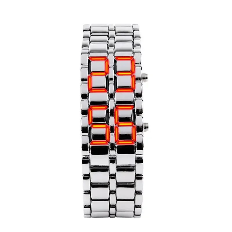 Unisex LED Lava Flow Watch - Vibrant Red & Blue Display - Stylish Digital Wristwatch - Unique Novelty Gift for Women & Men