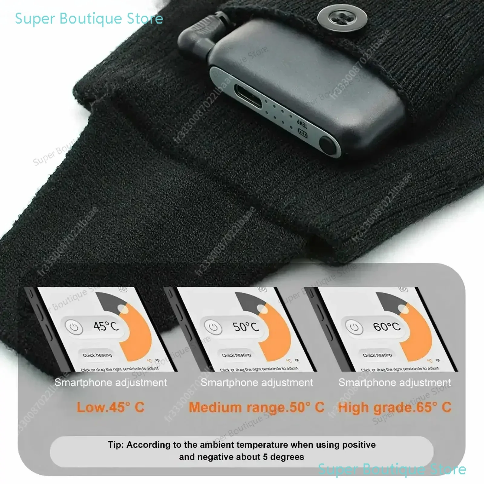 ساخنة الجوارب APP التحكم عن بعد 6000/5000mAh بطارية قابلة للشحن الشتاء الحرارية التدفئة الكهربائية جوارب سميكة 3 التروس #6