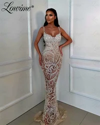 Luxury Champagne Evening Celebrity Dresses Silver Crystal Spaghetti Straps Wedding Party Dress Customized Prom Engagement Gowns