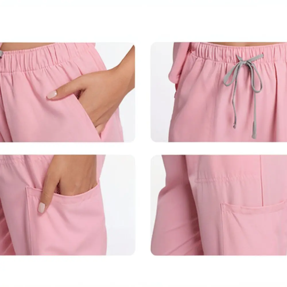 Professional Healthcare Scrub Set Women V Neck Short Sleeve Uniform Breathable Medical Work Clothes For Dental Surgery
