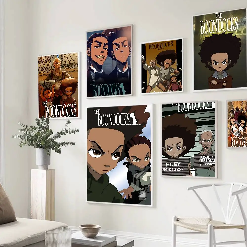 Animation T-The B-Boondocks Movie Sticky Posters Retro Kraft Paper Sticker DIY Room Bar Cafe Aesthetic Art Wall Painting
