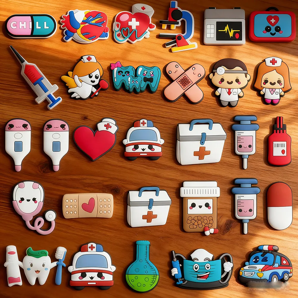 

Medical Series PVC Soft Rubber Drip Plastic Detachable Decoration DIY Accessories in Stock Shoe Charms Accessories for Crocs