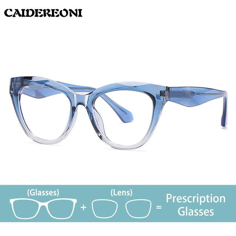 

CAIDERONI простые модные фотохромные прогрессивные мультифокальные очки с защитой от синего света для близорукости, настраиваемые по рецепту LS080