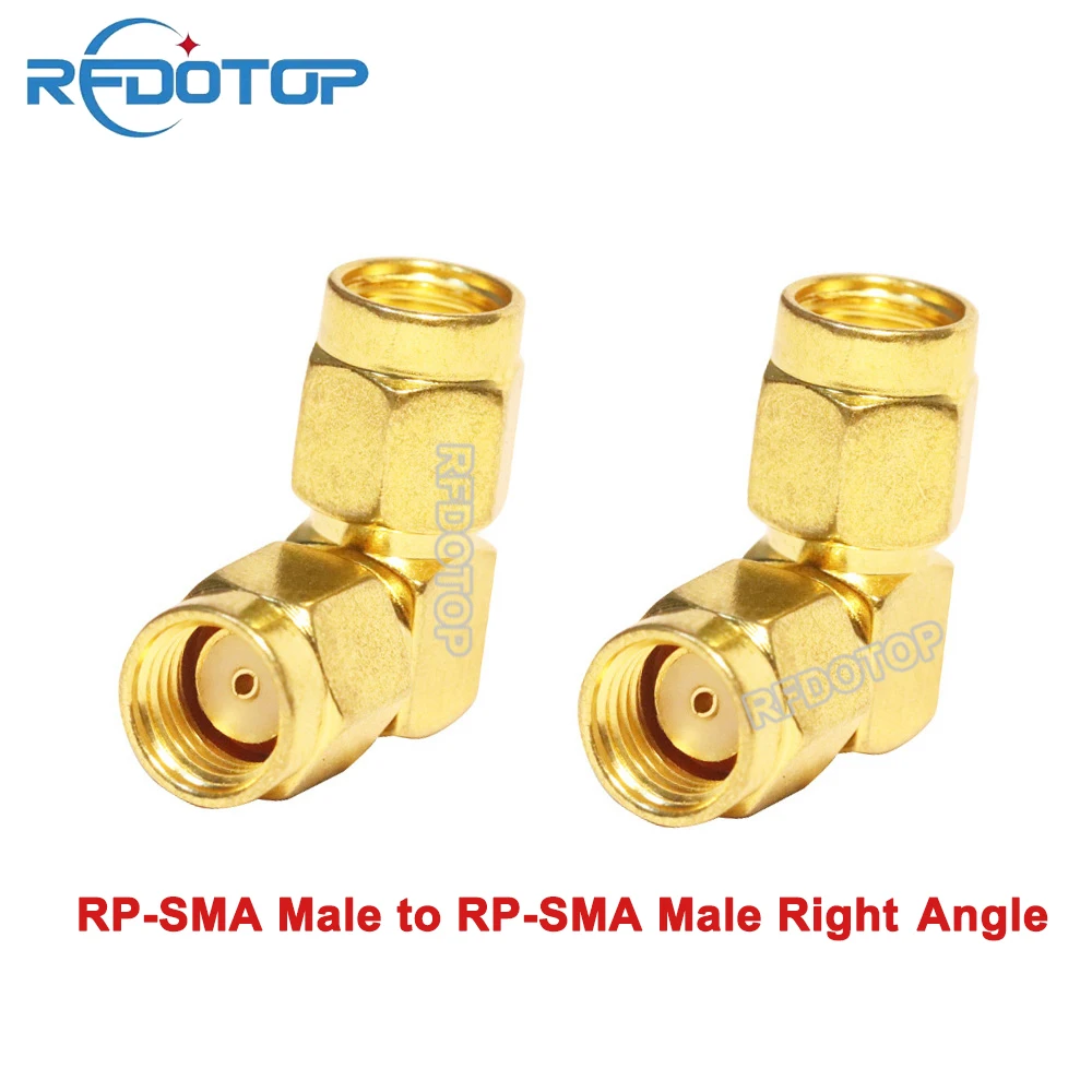 100PCS RP-SMA Male Plug to RP-SMA Male Right Angel Connector for WiFi Raido Antenna RPSMA-J to RPSMA-J 90 Degree RF Coax Adapter