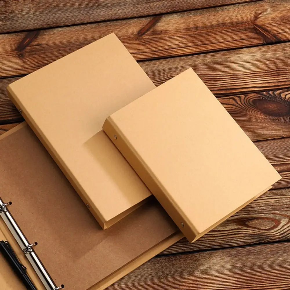 

A5 B5 A4 Vintage Kraft Paper Cover Binder Inner Page Office Storage Advanced Business Notebook Cover Stationery