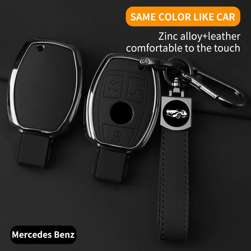 

Alloy Leather Car Key Case Cover Protector Shell for Mercedes Benz A B C S Class AMG GLA CLA GLC W176 W221 W204 W205 Accessories