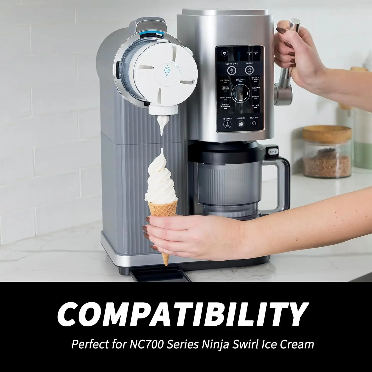 Compatible con Ninja Swirl de Creami NC700 Ice Cream MakerFits NC701 NC701Q CN701CO, 16 oz. Reemplazo de recipiente para tazas, 2 piezas