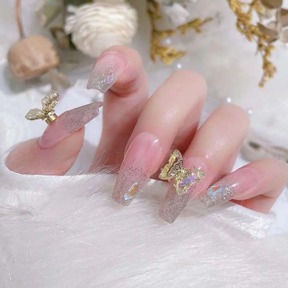 Brocas rotativas de unhas borboleta para mulheres, ornamento de unhas, borboleta giratória, strass, decorações de jóias