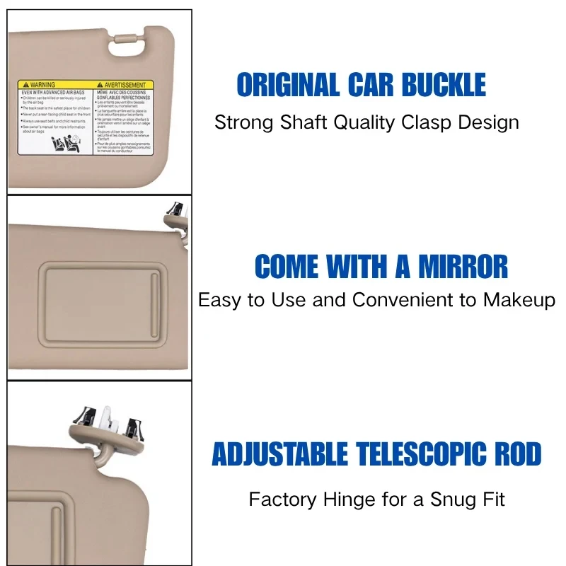 Car Left & Right Side Sunvisor Replacement For Toyota RAV4 2006 2007 2008 2009 2010 2011 2012 2013 Front Sun Visor Panel Parts view 2