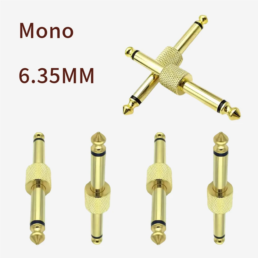 

Аудио моноразъем «папа-папа» 6,35 мм, разъем-адаптер, конвертер, позолоченный