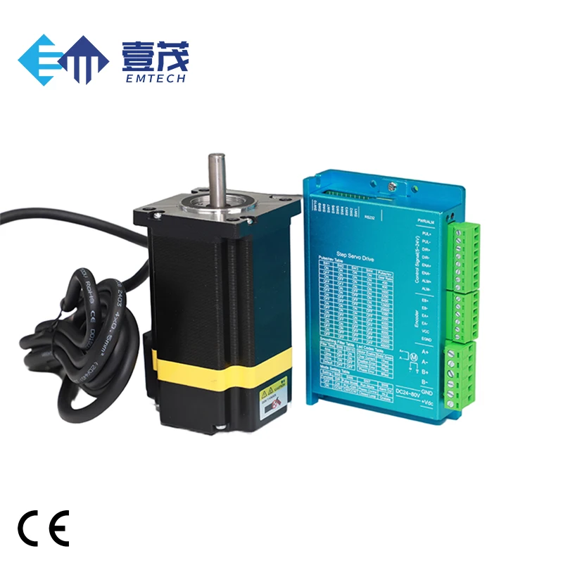 

EMTECH 2-фазный гибридный шаговый двигатель с замкнутым контуром Nema 24, 4,8 нм, с драйвером для станка с ЧПУ