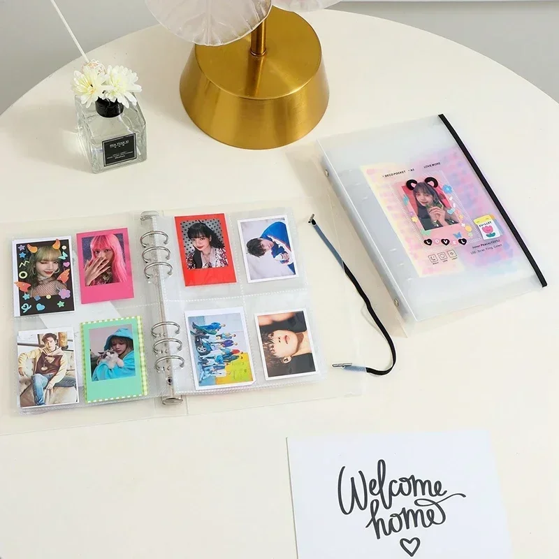 A5 Photocard Holder Bound Photo Card Holder Kpop 3 Inch Heart Shaped Photo Card School Stationery Binder Collector Book Album