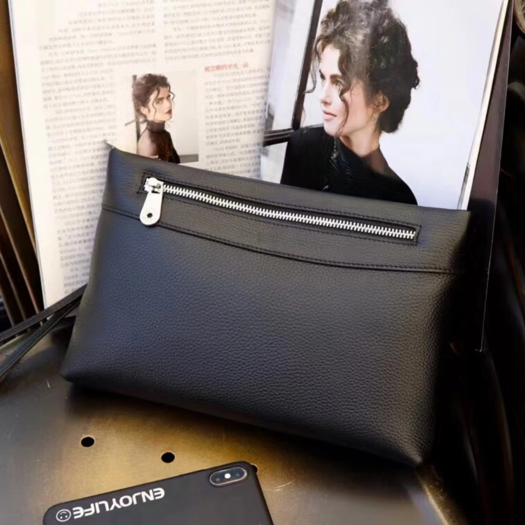 

33222-1 Handmade Men's Bags Luxury Brand Leather Clutch Bags Top-Grain Cowhide Casual Wallet Business Briefcase Holiday Gifts