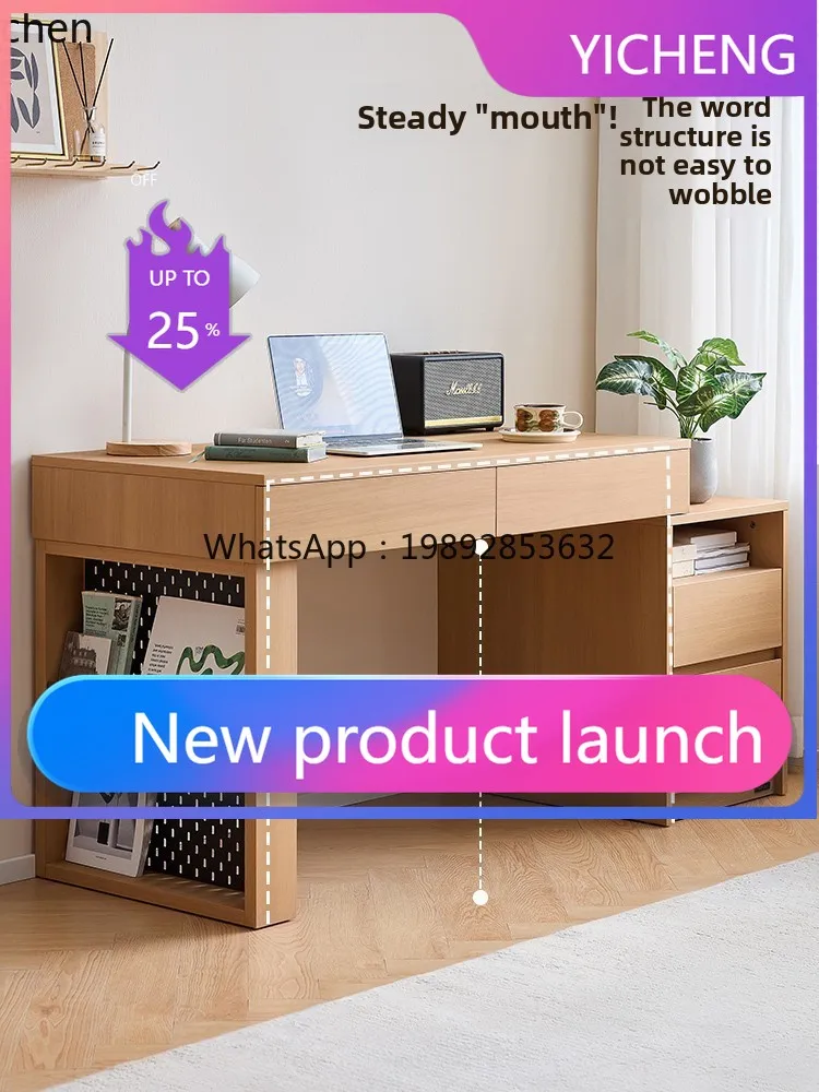 

LYY Home Furnishing Telescopic Combination Desk Bookcase Integrated Bedroom Computer Desk