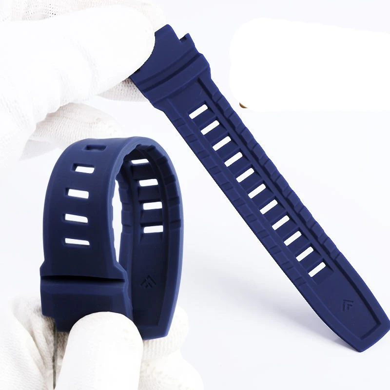 Correa de reloj deportivo de goma para Casio PROTREK PRW-3500/2500/5100 PRG-260/550 pulsera negra de repuesto de 18mm