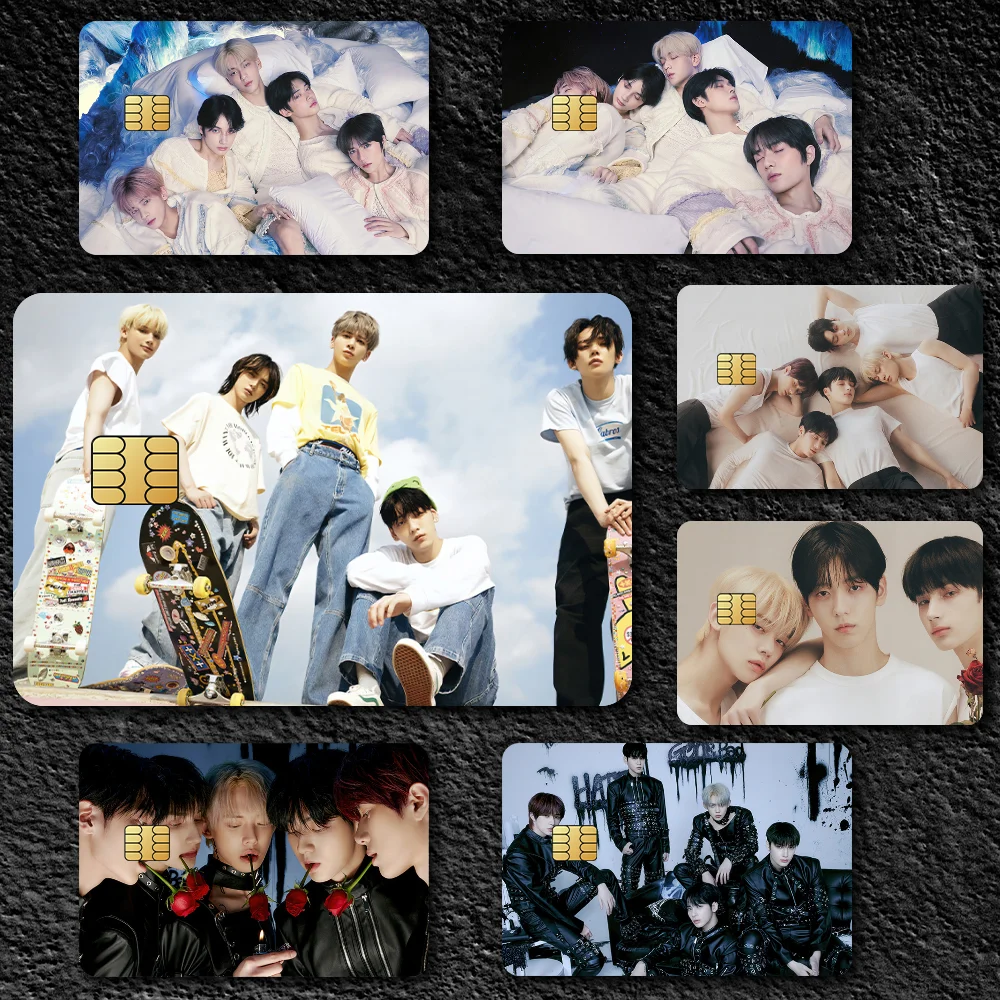 Hot Kpop Music Credit Cards Stickers Decoration Bus Bank Pass 4PCS T-Txt-S Boy Debit Waterproof