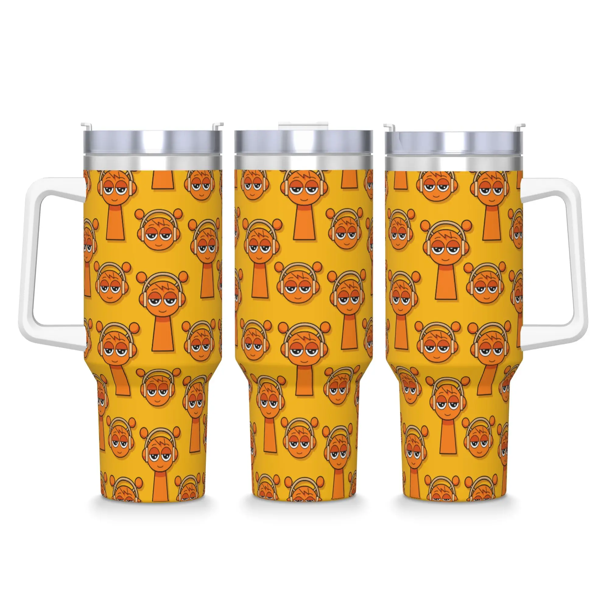40OZ Stainless Steel Tumbler Cartoon Sprunki Game Thermal Mug  Portable Cold Drink Car Mugs Beach Water Bottle