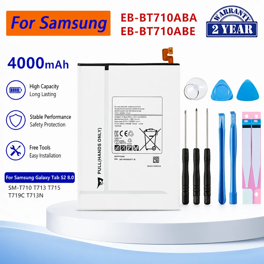 Replacement Battery EB-BT710ABA 4000mAh 3.8V For Samsung Galaxy Tab S2 8.0 SM-T710 T713 T715 T719C T713N