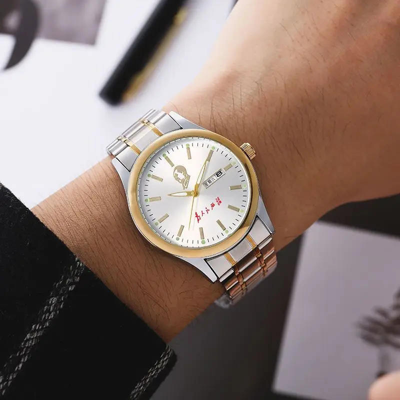 นาฬิกาควอตซ์วินเทจ Leocylin กันน้ำเรืองแสงสำหรับผู้ชายนาฬิกาข้อมือ Chairman Hardlex relogio Masculino