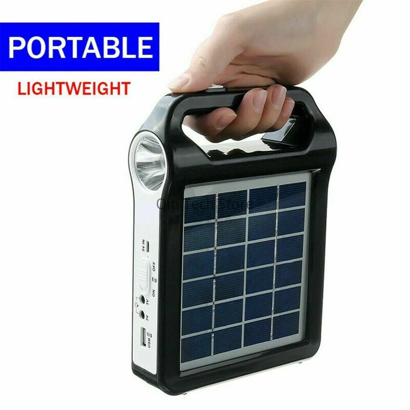 220V Portable Solar Panel Power System USB Charging Generator Camping With LED