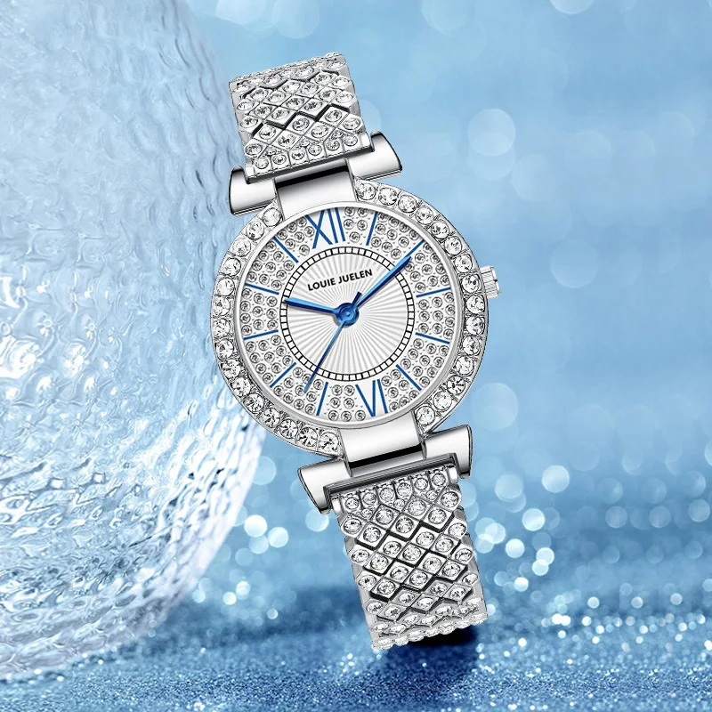 LOUIE JUELEN Fashion Women'S Quartz Watch Inlaid With Rhinestone Women's Bracelet Quartz Watch Inspired Accessory reloj mujer