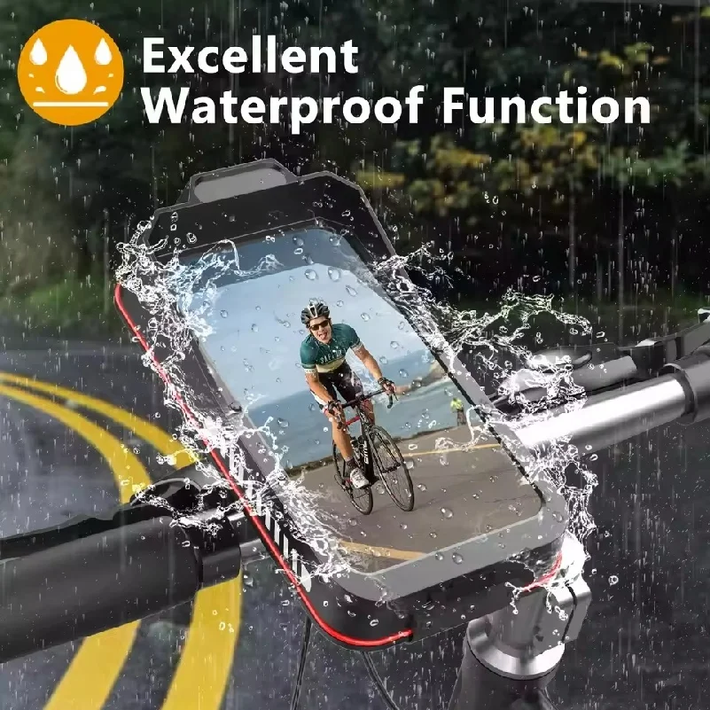 Touch Screen Bike Scooter Handlebar Phone Case Bag Waterproof Bicycle Motorcycle MTB Cellphone Mount Stand Quick Lock Release